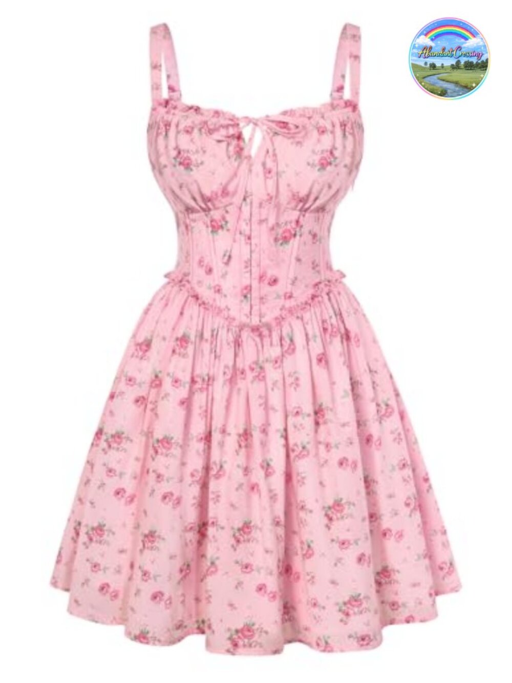 Corset Back Mini Sundress with Adjustable Straps & Pockets